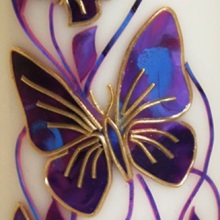 Świeca ozdobna - motyle, fiolet