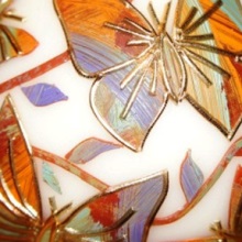 Świeca ozdobna - kolorowe motyle, kula