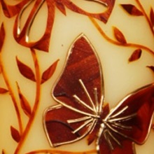 Dekorative Kerzen - Orange Schmetterlinge