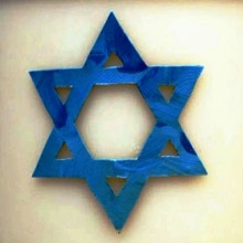 Jüdische Kerzen - Israel-Flagge